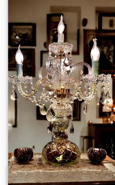 Grote foto slc illumina mg tafellamp flambeou kristal 4 lichts kristal antiek en kunst curiosa en brocante