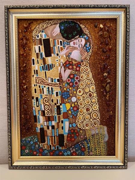 Grote foto vasyl savchevych ukraine replicas of the painting kiss gustav klimt amber amber crumb antiek en kunst curiosa en brocante