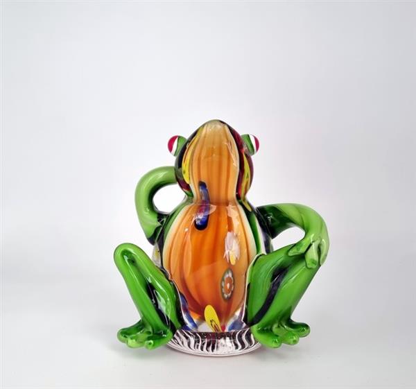 Grote foto beeldje funny frog glas antiek en kunst curiosa en brocante