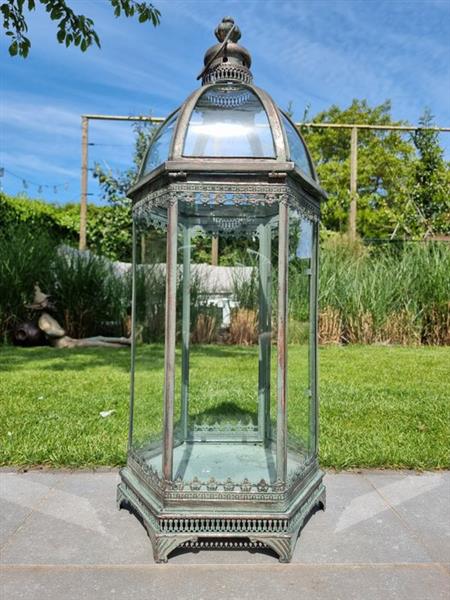 Grote foto lantaarn glas metal antiek en kunst curiosa en brocante