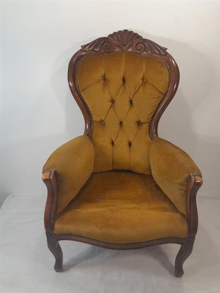 Grote foto fauteuil hout antiek en kunst curiosa en brocante