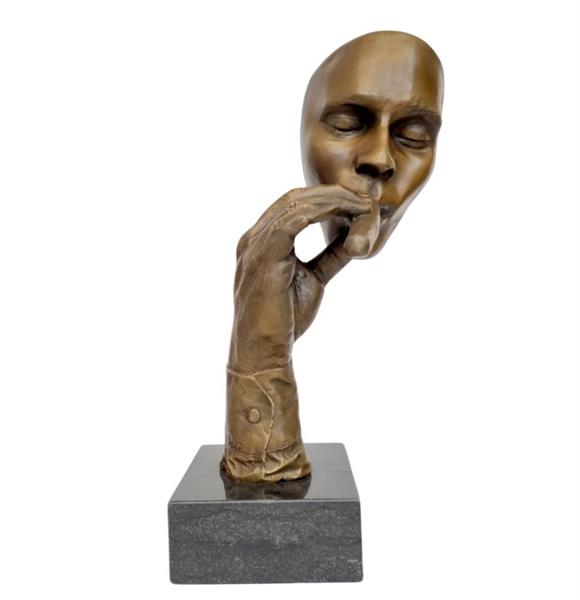 Grote foto sculptuur cigar smoker 48 cm brons marmer antiek en kunst curiosa en brocante