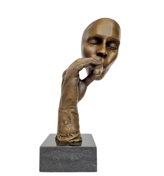 Grote foto sculptuur cigar smoker 48 cm brons marmer antiek en kunst curiosa en brocante