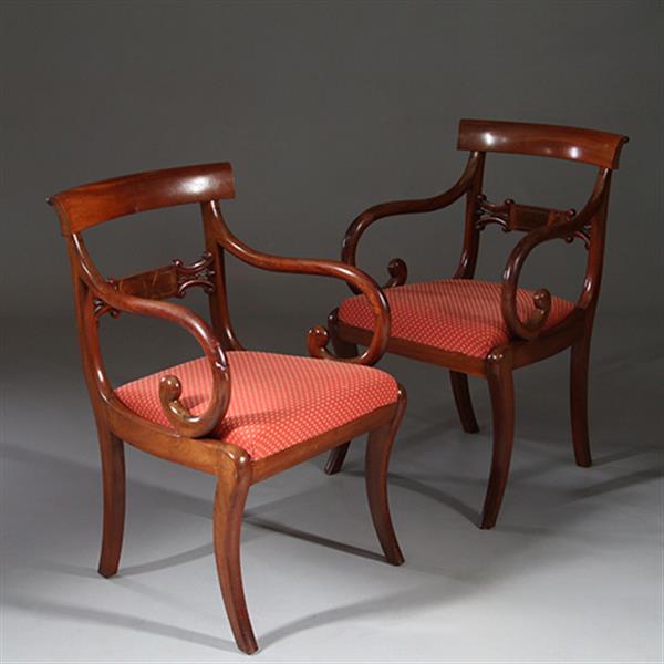 Grote foto stel van 2 armstoelen bureaustoelen incl stoffering naar wens louis phillipestijl 1920 no.941840 antiek en kunst stoelen en banken