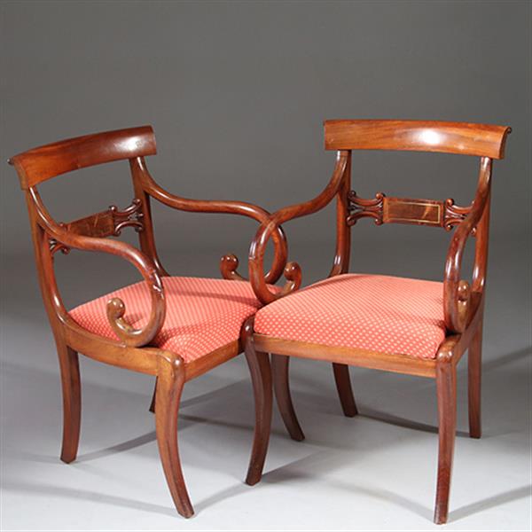 Grote foto stel van 2 armstoelen bureaustoelen incl stoffering naar wens louis phillipestijl 1920 no.941840 antiek en kunst stoelen en banken