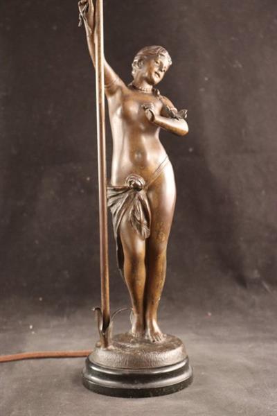 Grote foto sculptuur met naakt lamp composiet antiek en kunst curiosa en brocante