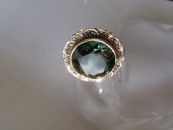 Grote foto art deco ring 8 karaat geel goud spinel antiek en kunst curiosa en brocante