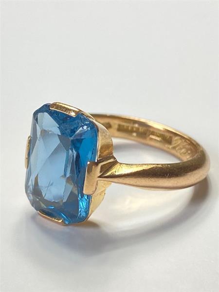 Grote foto zonder minimumprijs ring 19.2 kt. geel goud spinel antiek en kunst curiosa en brocante