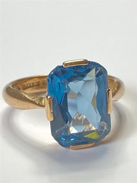 Grote foto zonder minimumprijs ring 19.2 kt. geel goud spinel antiek en kunst curiosa en brocante