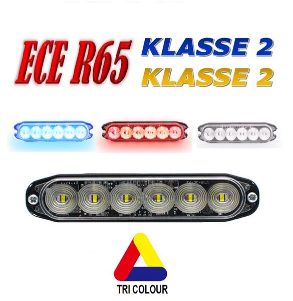 Grote foto e6 hoog kwaliteit 3 kleuren led flitser 3 x 6 x 3 watt ece r65 klasse 1 2 emc 12 24v auto onderdelen overige auto onderdelen