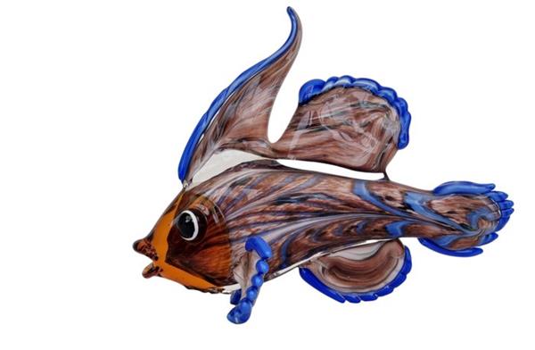Grote foto beeldje mandarin fish glas antiek en kunst curiosa en brocante