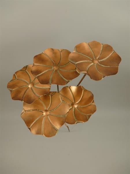 Grote foto beeldje large metal flower leaves garden art ijzer gesmeed antiek en kunst curiosa en brocante