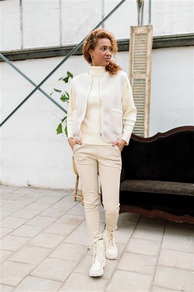 Grote foto broek tyra beige reb 117170 kleding dames overige kledingstukken