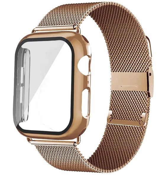 Grote foto drphone apx1 siliconen polsband 44mm metalen armband tpu hoesje geschikt voor apple watch kleding dames horloges