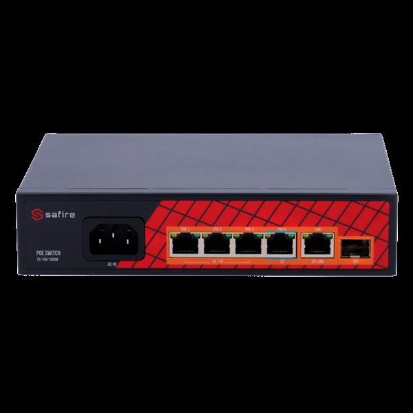 Grote foto safire poe switch 65w unmanaged 4 poorten 2 uplink tot 1000mbps sf sw0604hipoe gf 65 computers en software netwerkkaarten routers en switches