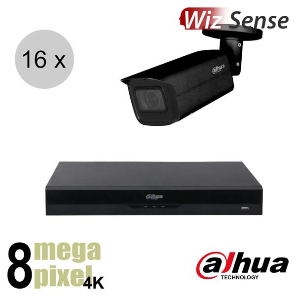 Grote foto dahua 4k ip cameraset wizsense 16 bullet camera motorzoom starlight 60m ips168dbm2 audio tv en foto videobewakingsapparatuur