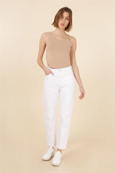 Grote foto mom jeans marivy white 2083 kleding dames broeken en pantalons