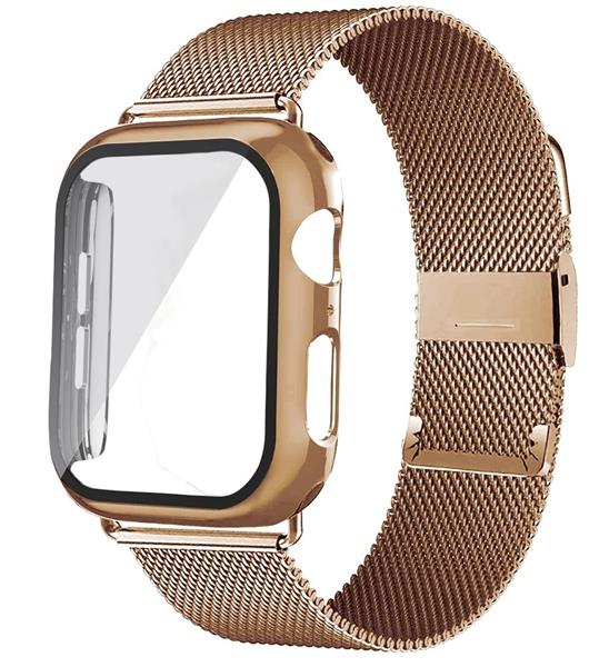 Grote foto drphone apx1 siliconen polsband 40mm metalen armband tpu hoesje geschikt voor apple watch kleding dames horloges