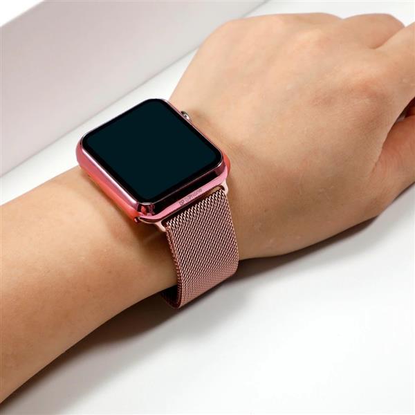 Grote foto drphone apx1 siliconen polsband 40mm metalen armband tpu hoesje geschikt voor apple watch kleding dames horloges