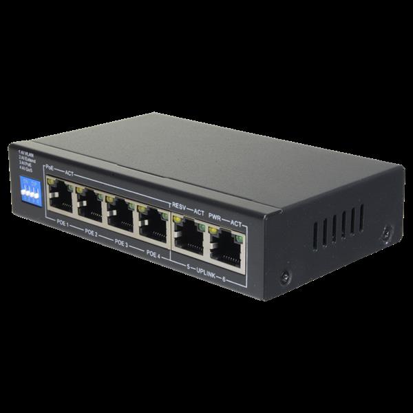 Grote foto safire poe switch 60w unmanaged 4 poorten 2 uplink tot 1000mbps sf sw0604poe g 60 computers en software netwerkkaarten routers en switches