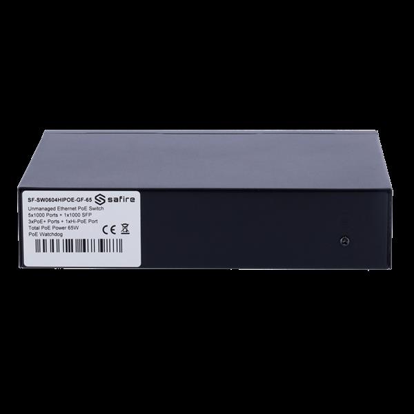 Grote foto safire poe switch 65w unmanaged 4 poorten 2 uplink tot 1000mbps sf sw0604hipoe gf 65 computers en software netwerkkaarten routers en switches