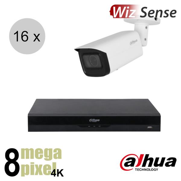 Grote foto dahua 4k ip cameraset wizsense 16 bullet camera motorzoom starlight 60m ips168dbm1 audio tv en foto professionele video apparatuur