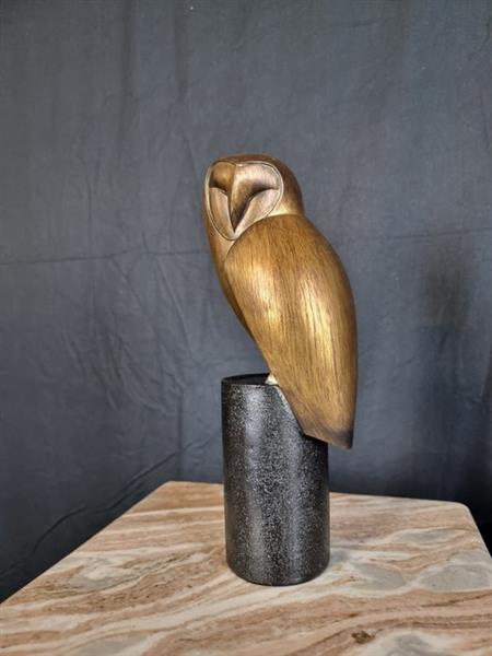 Grote foto beeld modern owl sculpture 25.5 cm hars antiek en kunst curiosa en brocante