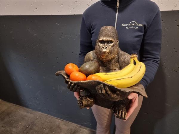Grote foto gorilla fruitschaal hars antiek en kunst curiosa en brocante