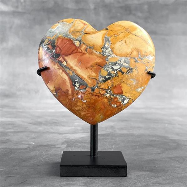 Grote foto geen minimumverkoopprijs prachtige maligano jaspis hartvormig op een aangepaste standaard hoogte antiek en kunst curiosa en brocante