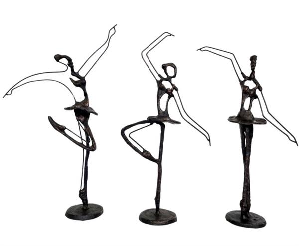 Grote foto figuur set van drie danseressen ijzer gegoten antiek en kunst curiosa en brocante
