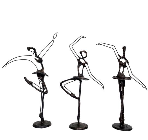 Grote foto figuur set van drie danseressen ijzer gegoten antiek en kunst curiosa en brocante