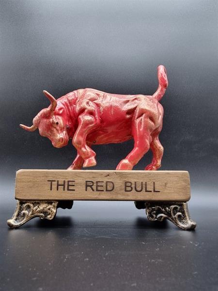 Grote foto beeld red bull iron 19.5 cm ijzer gegoten gesmeed antiek en kunst curiosa en brocante