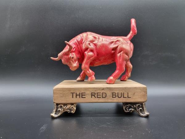 Grote foto beeld red bull iron 19.5 cm ijzer gegoten gesmeed antiek en kunst curiosa en brocante