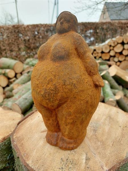 Grote foto beeld sculpture abstract statue of a standing lady 25 cm ijzer gegoten antiek en kunst curiosa en brocante