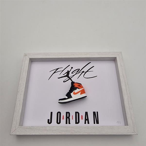 Grote foto lijst mini sneaker aj1 air jordan 1 shattered backboard ingelijst hout antiek en kunst curiosa en brocante