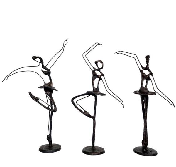 Grote foto figuur set van drie danseressen ijzer gegoten antiek en kunst curiosa en brocante