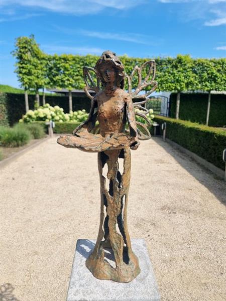 Grote foto beeldje angel ijzer gegoten antiek en kunst curiosa en brocante