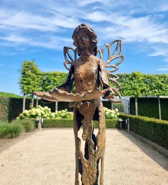 Grote foto beeldje angel ijzer gegoten antiek en kunst curiosa en brocante