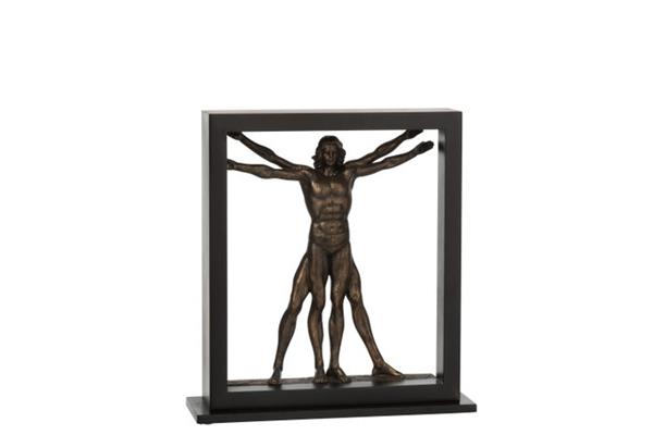 Grote foto sculptuur the vitruvian man in frame 32 cm hars antiek en kunst curiosa en brocante