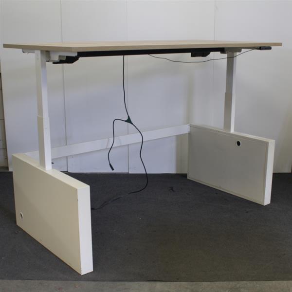 Grote foto elektrisch zit sta bureau wit natuur eiken 180x90 nieuw blad huis en inrichting stoelen