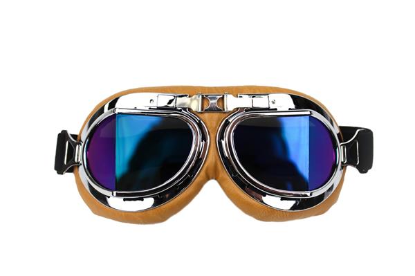 Grote foto crg creme pilotenbril glaskleur multi kleur motoren kleding