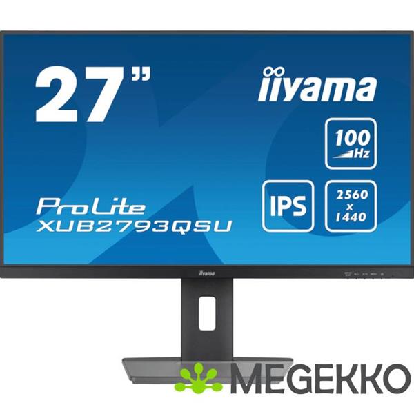 Grote foto iiyama prolite xub2793qsu b6 27 quad hd 100hz ips monitor computers en software overige computers en software