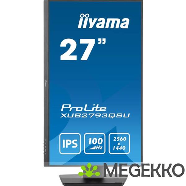 Grote foto iiyama prolite xub2793qsu b6 27 quad hd 100hz ips monitor computers en software overige computers en software