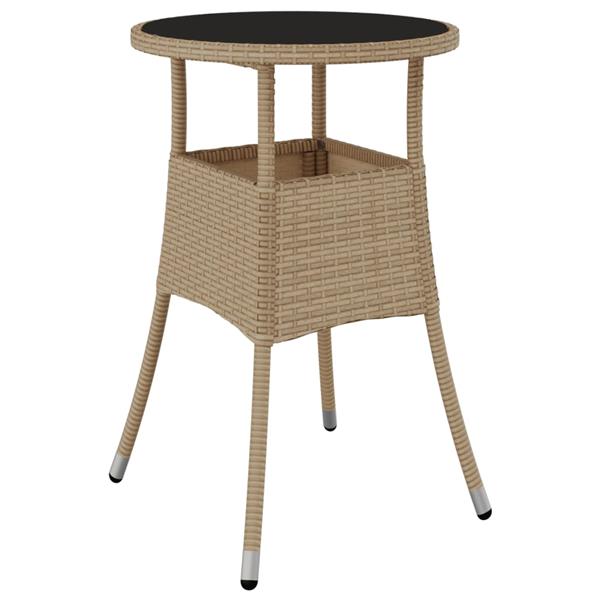 Grote foto vidaxl 5 delige tuinset met kussens poly rattan en glas beige tuin en terras tuinmeubelen