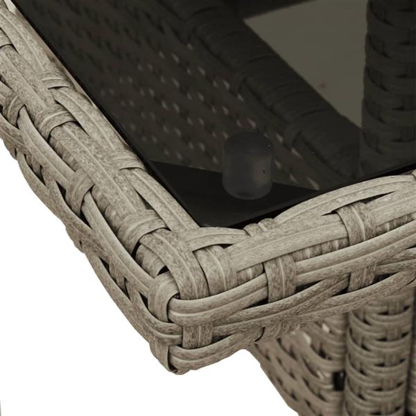 Grote foto vidaxl 5 delige tuinset met kussens poly rattan en glas lichtgrijs tuin en terras tuinmeubelen