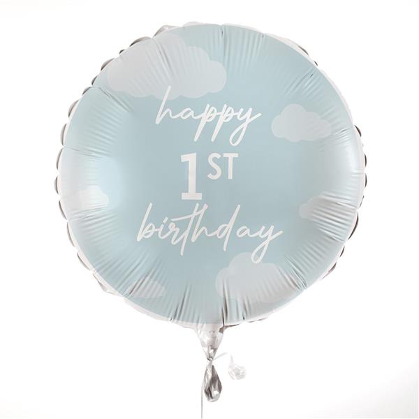 Grote foto happy 1st birthday helium ballon blauw leeg 43cm verzamelen overige verzamelingen