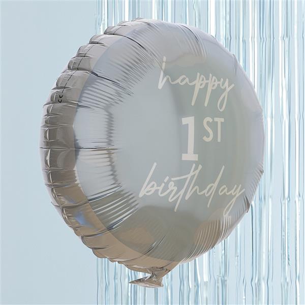 Grote foto happy 1st birthday helium ballon blauw leeg 43cm verzamelen overige verzamelingen