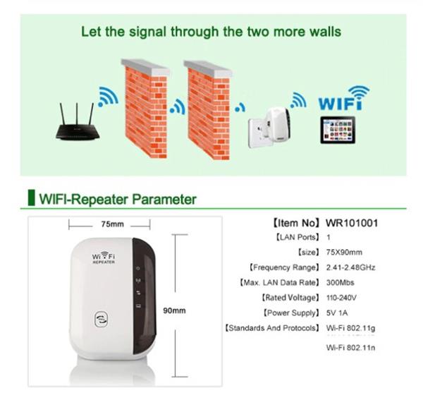 Grote foto drphone wr2 wifi repeater wi fi versterker groter bereik 300mbps tv gaming computer computers en software overige computers en software