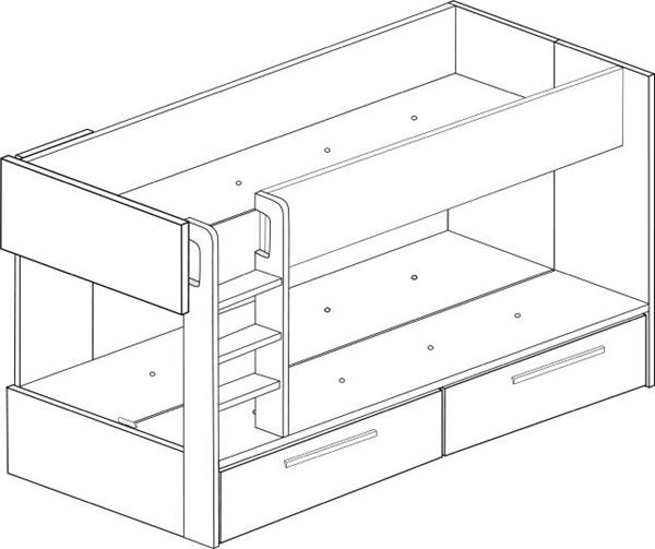 Grote foto jules stapelbed met twee lades 90x200 wit trasman huis en inrichting bedden