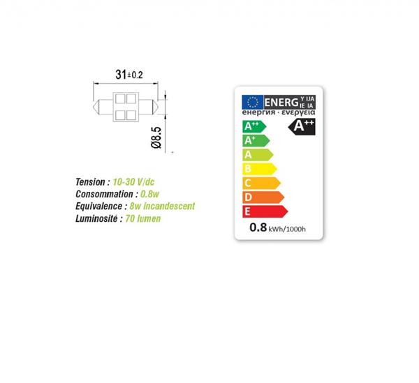 Grote foto vechline lamp led 0.8w 100lumen 4leds caravans en kamperen caravan accessoires